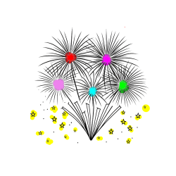 POBARVANA POBARVANKA - Pobarvanka velikega ognjemeta z zvezdicami