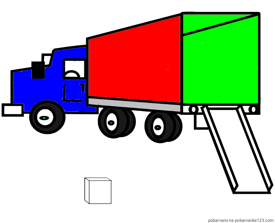 POBARVANA POBARVANKA - Pobarvanka velikega tovornjaka pri nakladanju