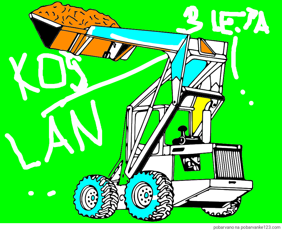 POBARVANA POBARVANKA - Pobarvanka velikega traktorja