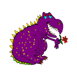 Pobarvana pobarvanka - Pobarvanka veselega dinozavra