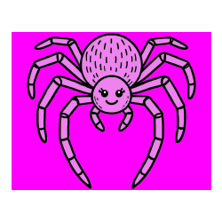 Pobarvana pobarvanka - Pobarvanka veselega pajka