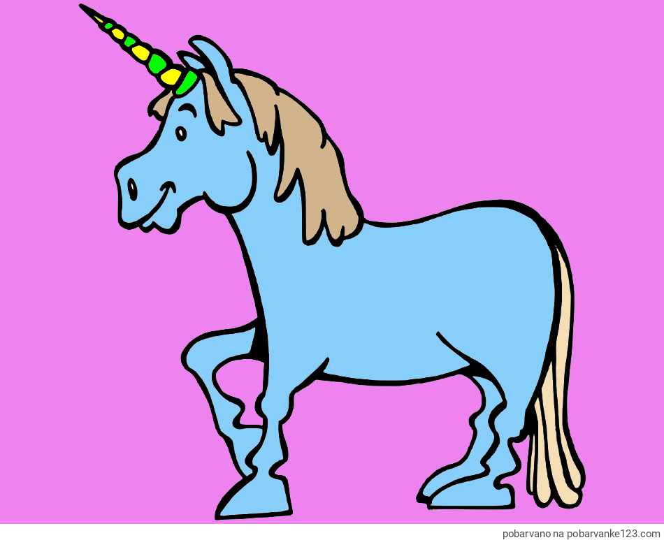 POBARVANA POBARVANKA - Pobarvanka veselega samoroga