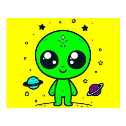 Pobarvana pobarvanka - Pobarvanka vesoljec