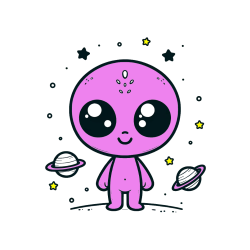 Pobarvana pobarvanka - Pobarvanka vesoljec