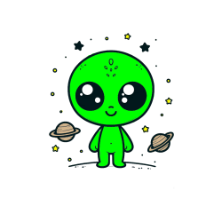 POBARVANA POBARVANKA - Pobarvanka vesoljec