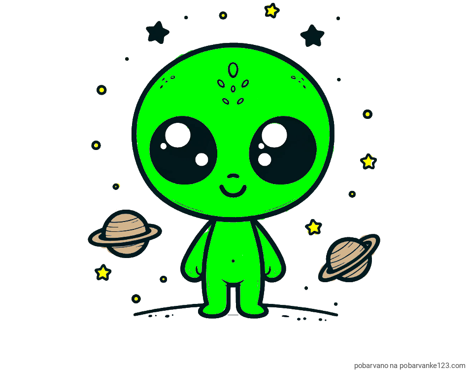 POBARVANA POBARVANKA - Pobarvanka vesoljec