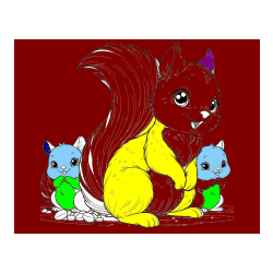 Pobarvana pobarvanka - Pobarvanka veveričje družine