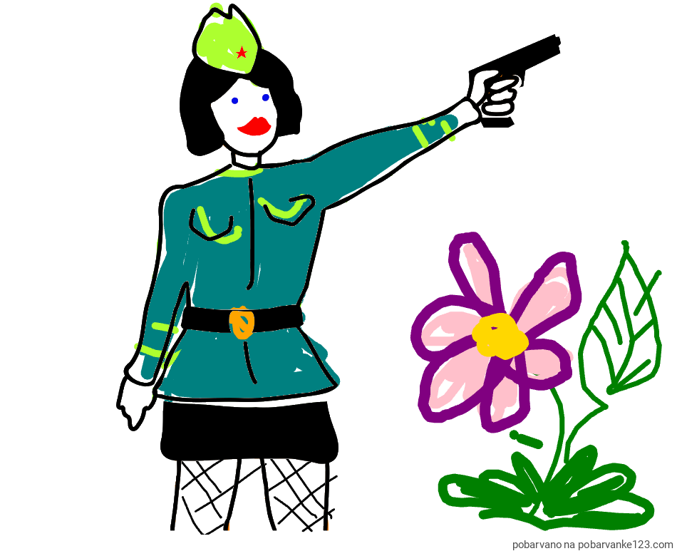 POBARVANA POBARVANKA - Pobarvanka vojakinje partizanke