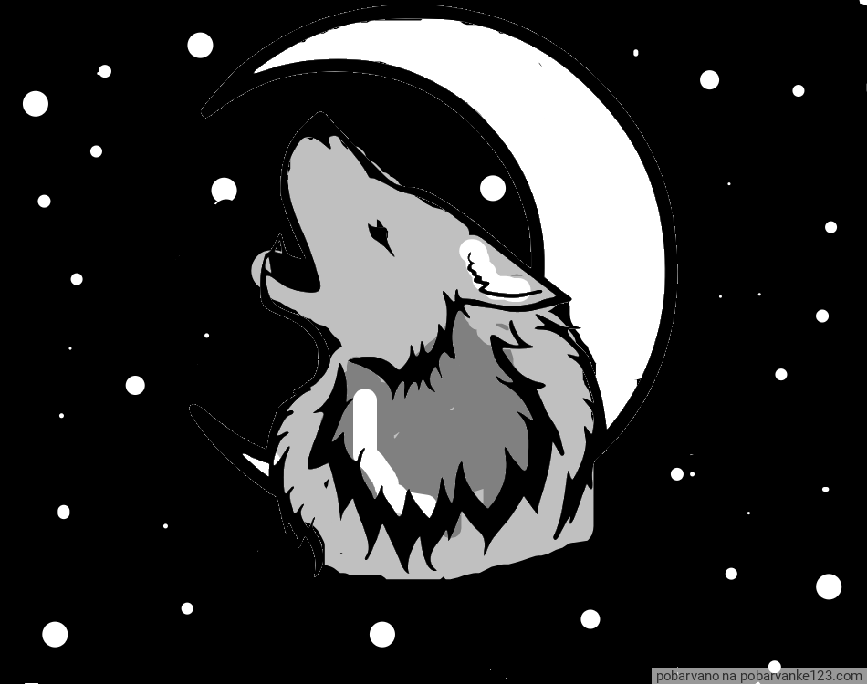 POBARVANA POBARVANKA - Pobarvanka volk in lune