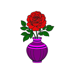 Pobarvana pobarvanka - Pobarvanka vrtnice v vazi