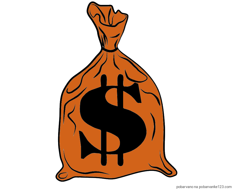 POBARVANA POBARVANKA - Pobarvanka žaklja z denarjem