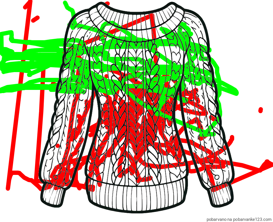 POBARVANA POBARVANKA - Pobarvanka ženskega puloverja