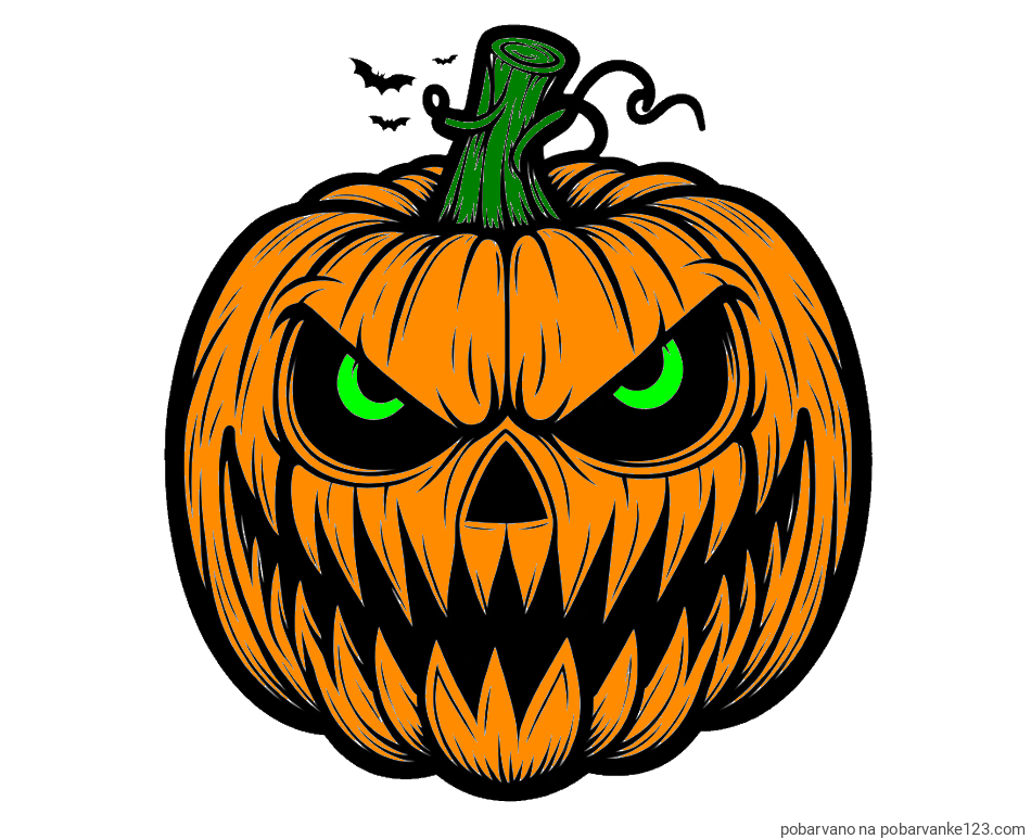 POBARVANA POBARVANKA - Pobarvanka zlobne buče za noč čarovnic