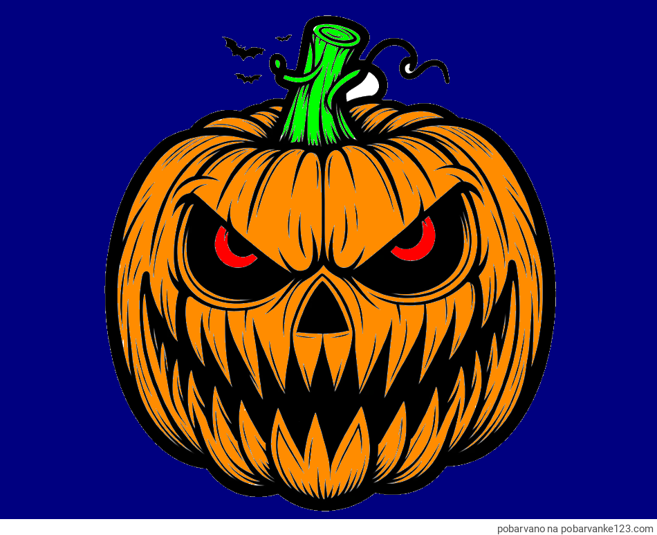 POBARVANA POBARVANKA - Pobarvanka zlobne buče za noč čarovnic