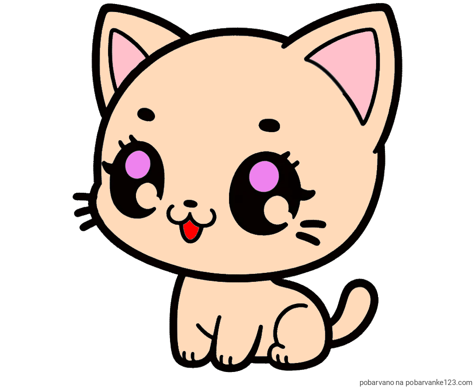 POBARVANA POBARVANKA - Pobarvnaka ljubke muce v anime slogu