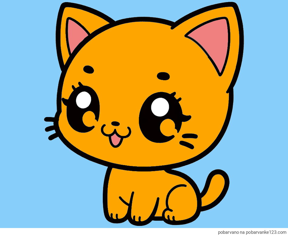 POBARVANA POBARVANKA - Pobarvnaka ljubke muce v anime slogu