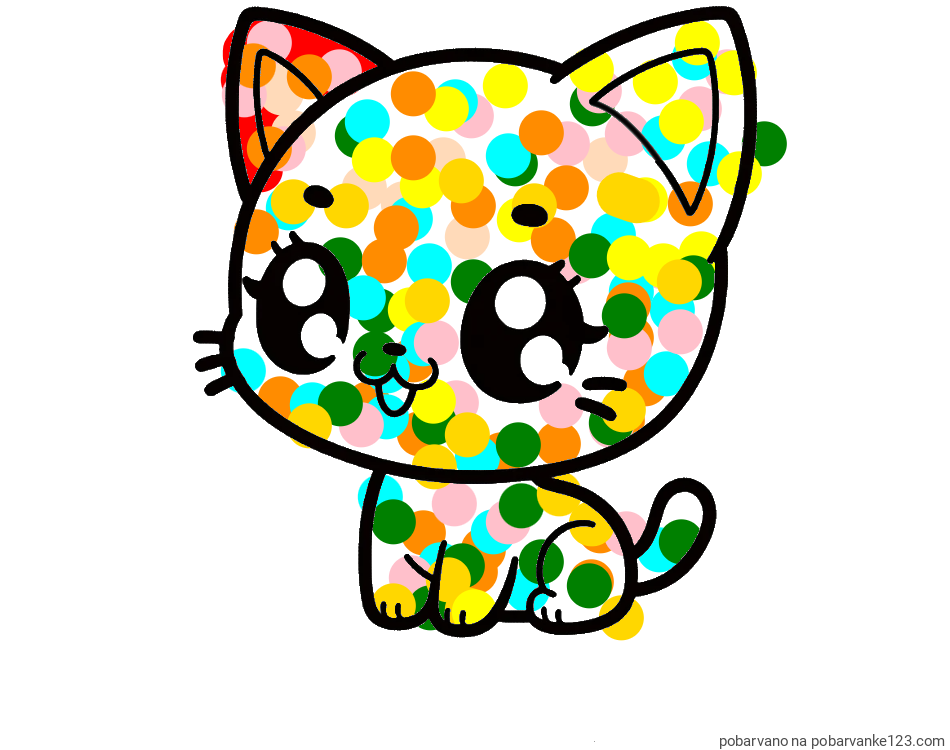 POBARVANA POBARVANKA - Pobarvnaka ljubke muce v anime slogu