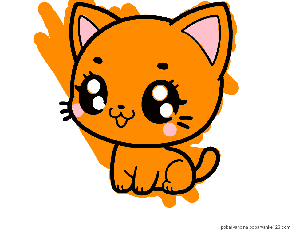 POBARVANA POBARVANKA - Pobarvnaka ljubke muce v anime slogu