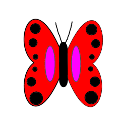 Pobarvana pobarvanka - Preprosta otroška pobarvanka metuljčka