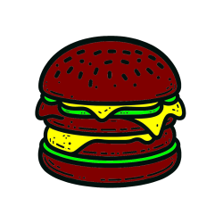 POBARVANA POBARVANKA - Preprosta pobarvanka hamburgerja