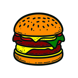 POBARVANA POBARVANKA - Preprosta pobarvanka hamburgerja