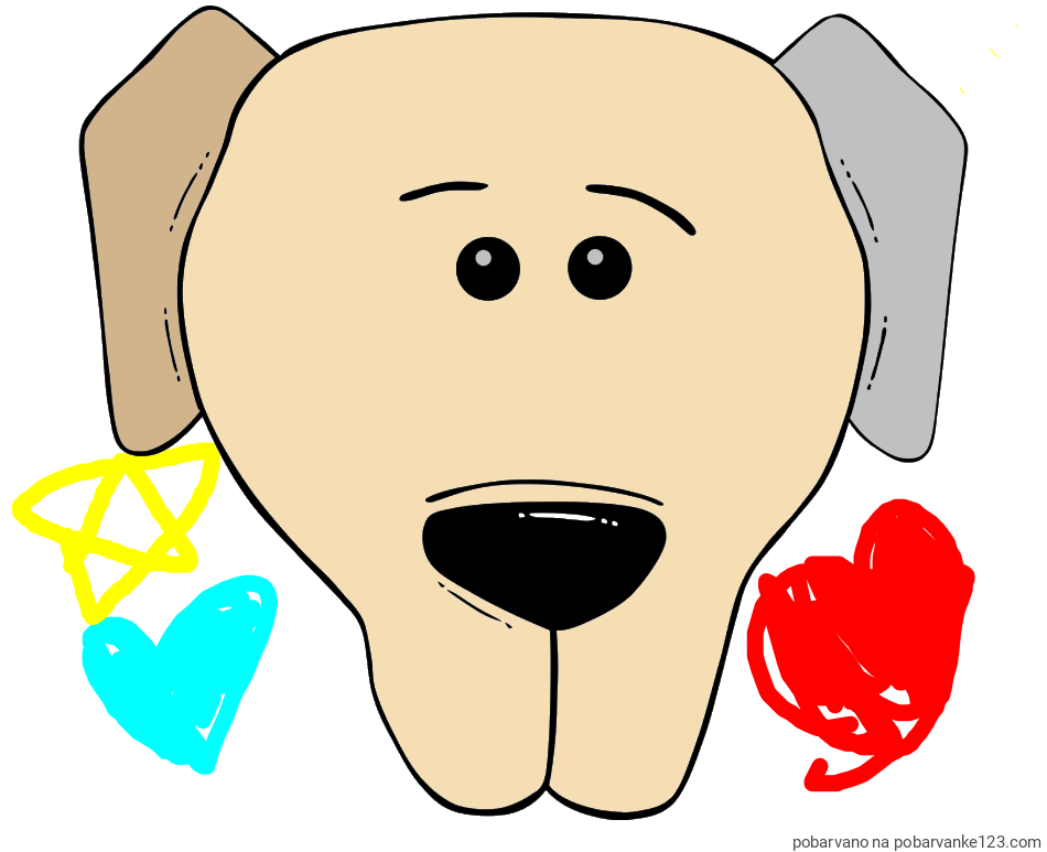 POBARVANA POBARVANKA - Preprosta pobarvanka kužka