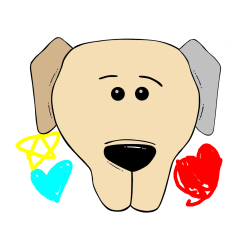 Pobarvana pobarvanka - Preprosta pobarvanka kužka