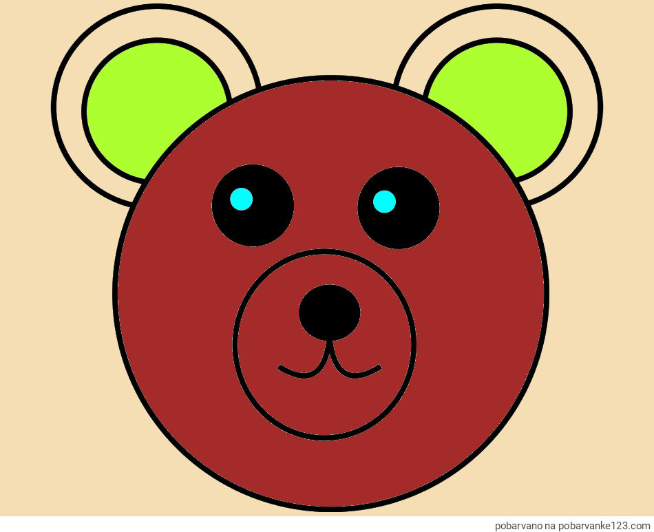 POBARVANA POBARVANKA - Preprosta pobarvanka medvedka