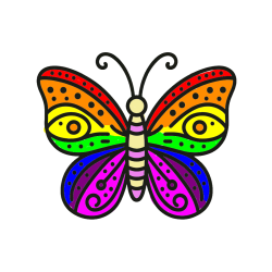 Pobarvana pobarvanka - Preprosta pobarvanka metulja