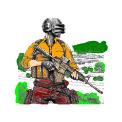 Pobarvana pobarvanka - PUBG pobarvanka za starejše