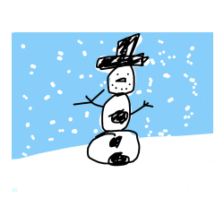 Pobarvana pobarvanka - snežak