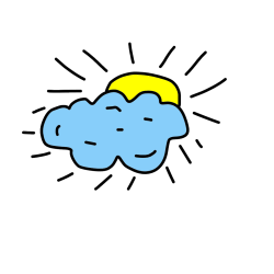 Pobarvana pobarvanka - sonce in oblak