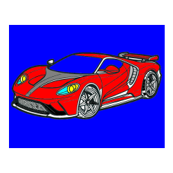 Pobarvana pobarvanka - Športni avtomobil