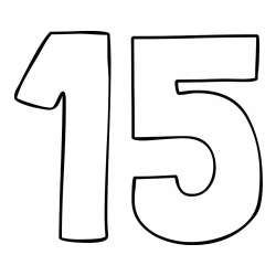 Pobarvanka številke petnajst (15)