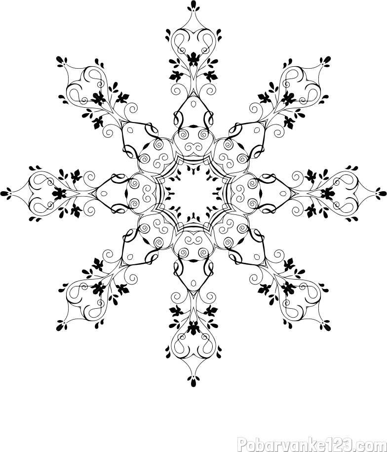 Pobarvanka abstraktne snežinke