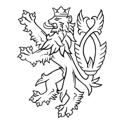 Pobarvanka abstraktno upodobljenega leva s krono