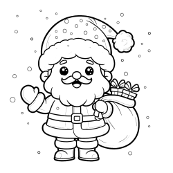 Pobarvanka Božička s polno vrečo daril