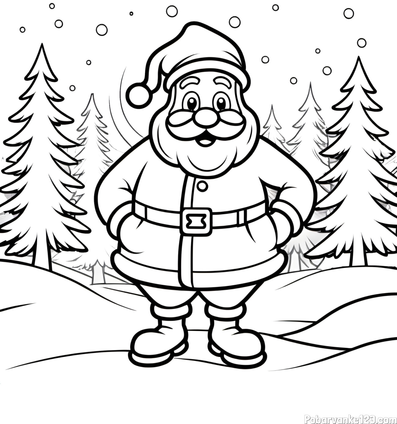 Pobarvanka Božička v gozdu