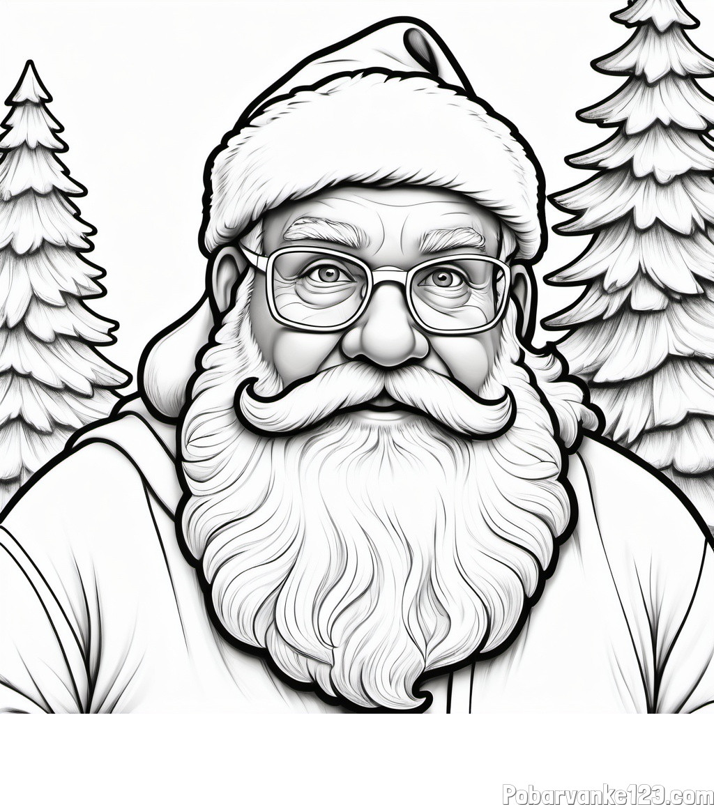 Pobarvanka Božička z očali