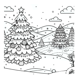 Pobarvanka božične smrečice v naravi