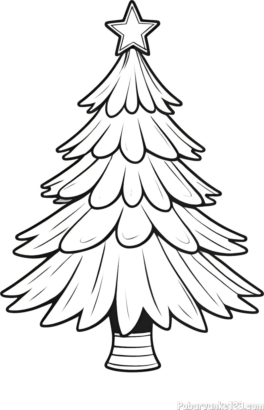 Pobarvanka božične smreke z zvezdo