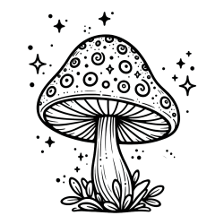 Pobarvanka čarobne gobe