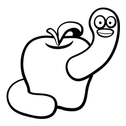 Pobarvanka črvive jabolke