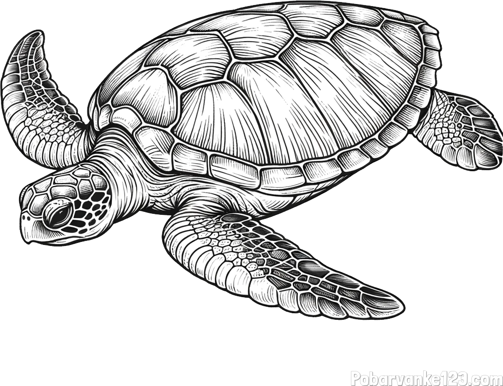 Pobarvanka čudovite želve