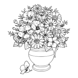 Pobarvanka cvetja v vazi