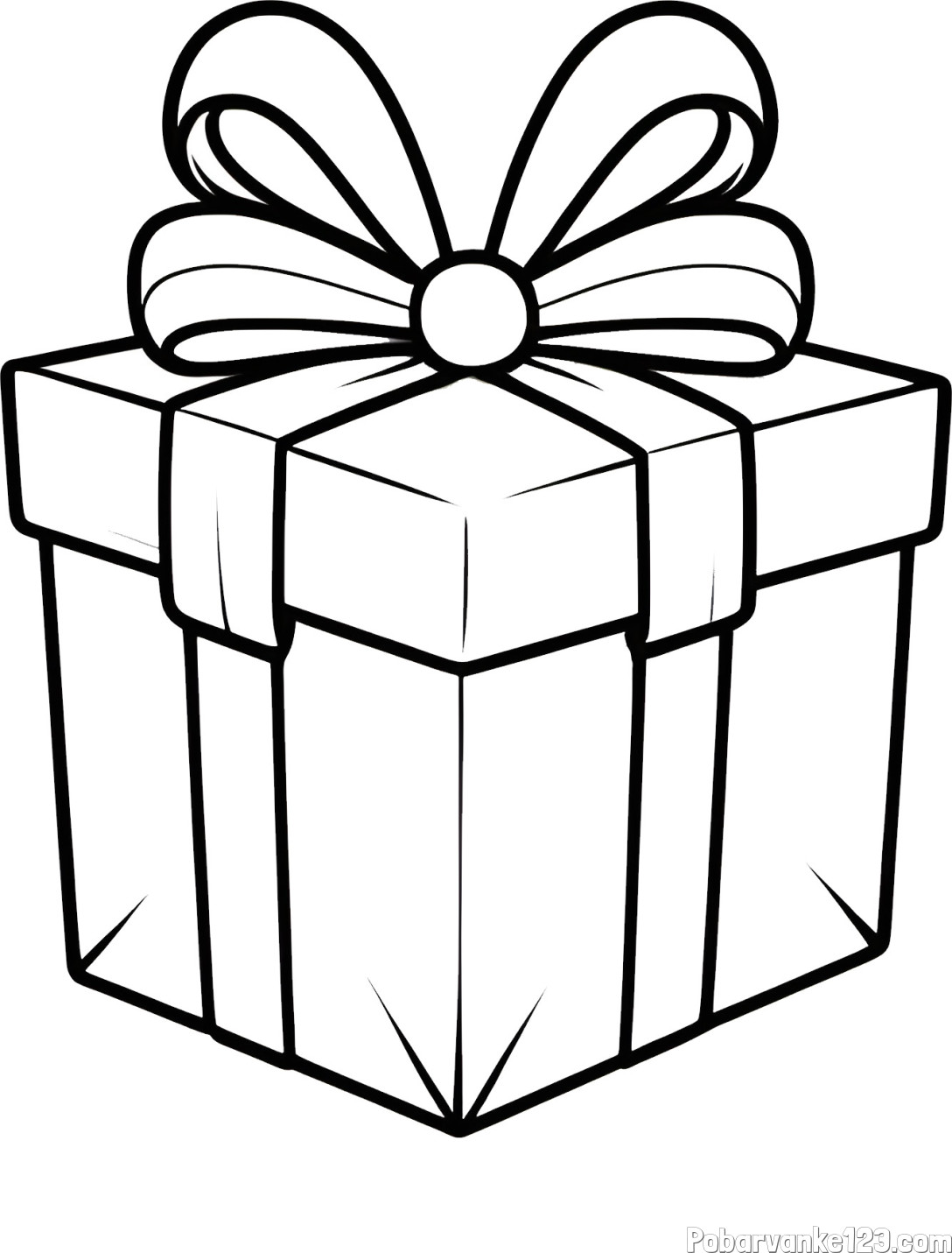 Pobarvanka darilne škatle s pentljo