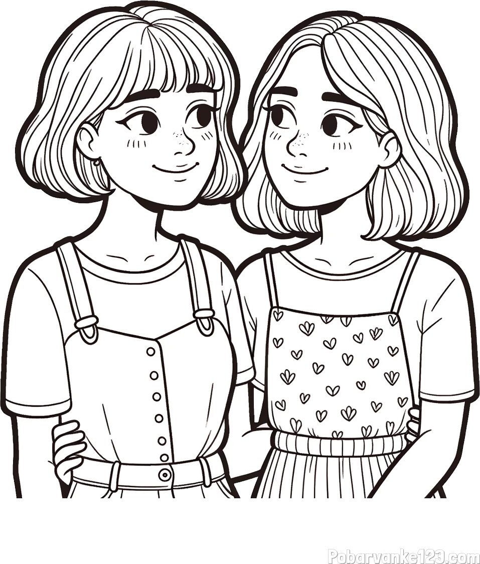 Pobarvanka dveh najboljših prijateljic