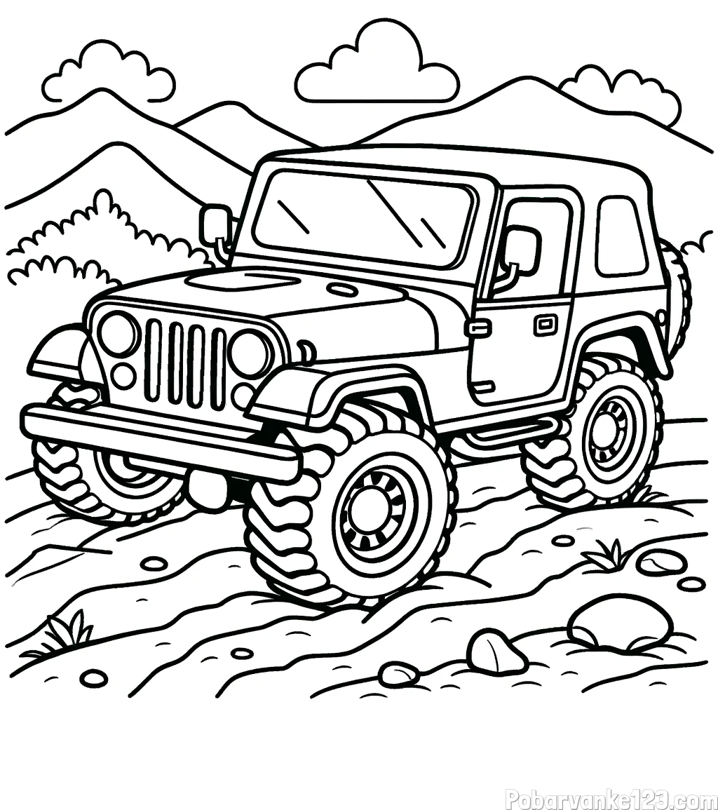 Pobarvanka džipa na terenu