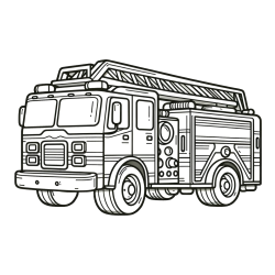 Pobarvanka gasilskega avta z veliko podrobnostmi