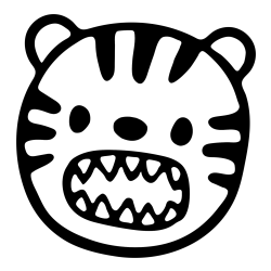 Pobarvanka glave majhnega tigrčka